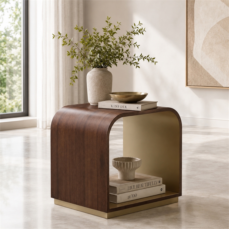 Houston Modern Wood End Table - Walnut