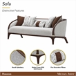 Houston Boucle Sofa - Pebble/Walnut