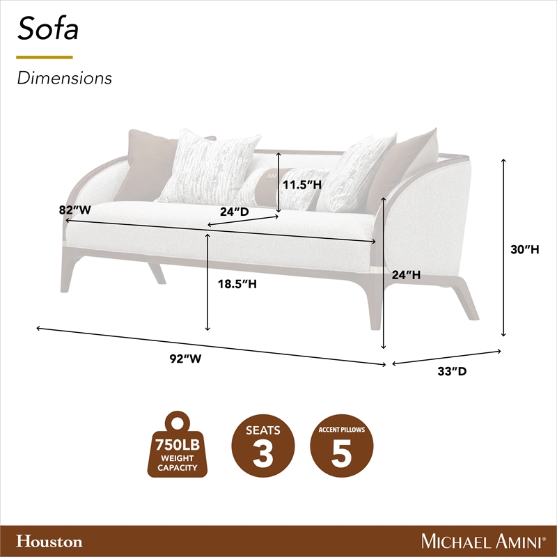 Houston Boucle Sofa - Pebble/Walnut