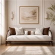 Houston Boucle Sofa - Pebble/Walnut