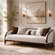 Houston Boucle Sofa - Pebble/Walnut