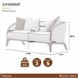 Houston Boucle Loveseat - Pebble/Walnut