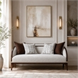 Houston Boucle Loveseat - Pebble/Walnut