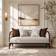 Houston Boucle Loveseat - Pebble/Walnut