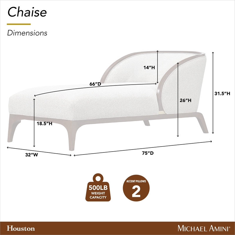 Houston Boucle Chaise - Pebble/Walnut