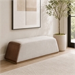 Houston Velvet Accent Bench - Porcini/Walnut