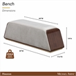 Houston Velvet Accent Bench - Porcini/Walnut