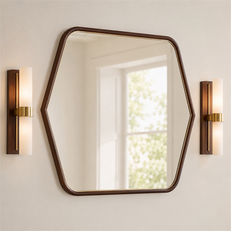 Houston Wall Mirror - Walnut
