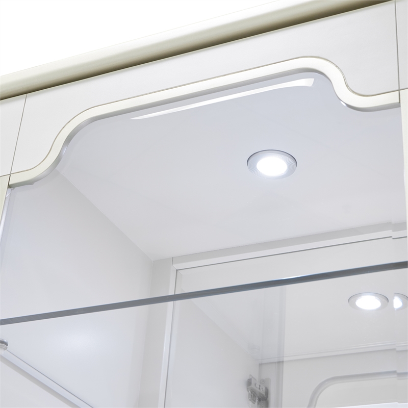 La Marisia Display Cabinet with LED Lighting - Creamy Pearl