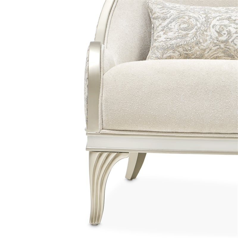 Michael Amini La Marisia Chenille Accent Chair in Tranquil/Light Champagne