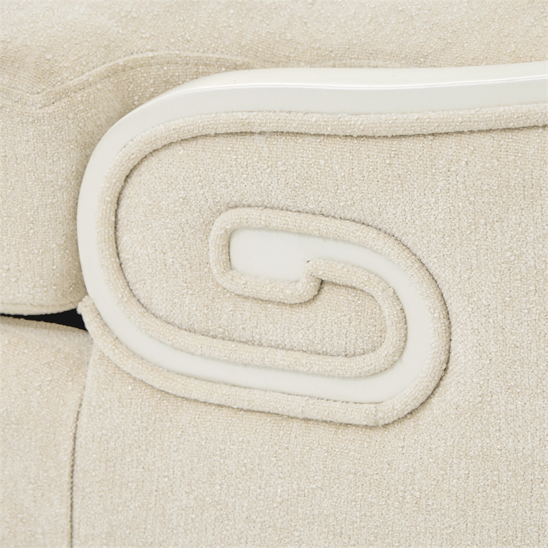 La Marisia Chenille Chaise - Tranquil/Light Champagne