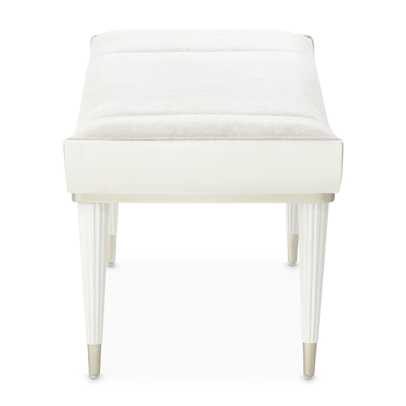 La Marisia Chenille Accent Bench - Tranquil/Creamy Pearl