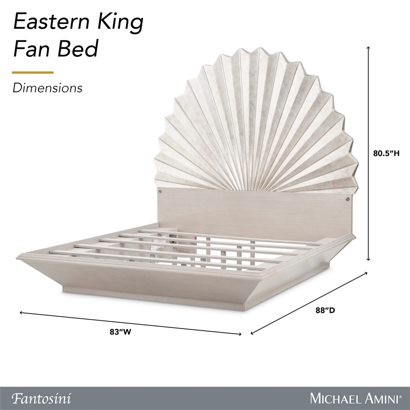 Fantosini King Fan Bed - Silver Leaf