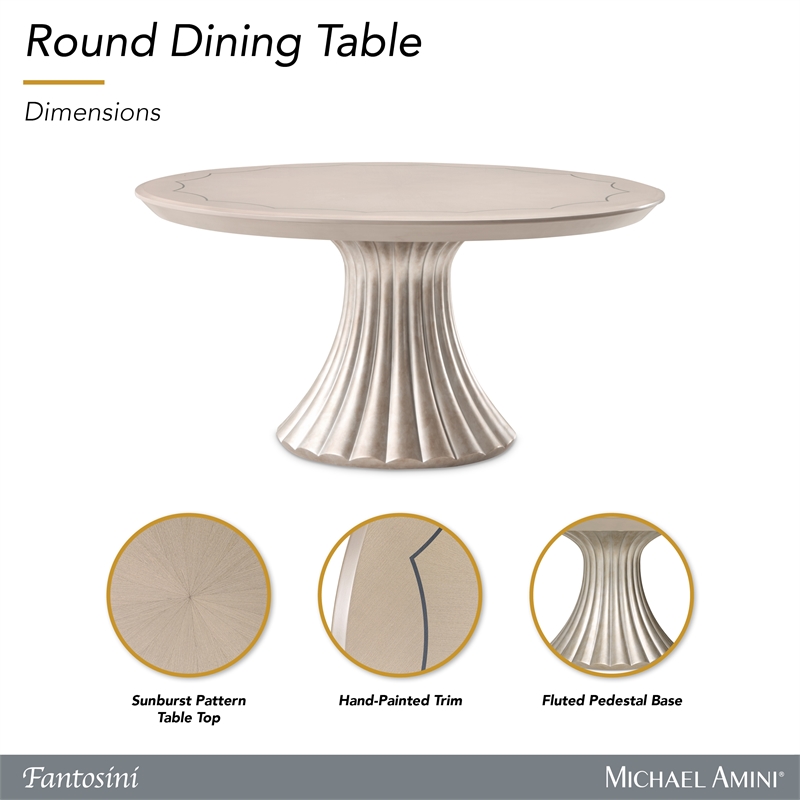 Fantosini 60-inch Round Dining Table - Silver