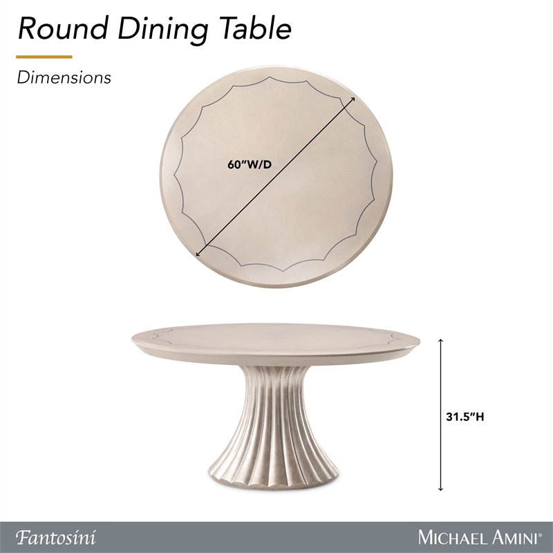 Fantosini 60-inch Round Dining Table - Silver