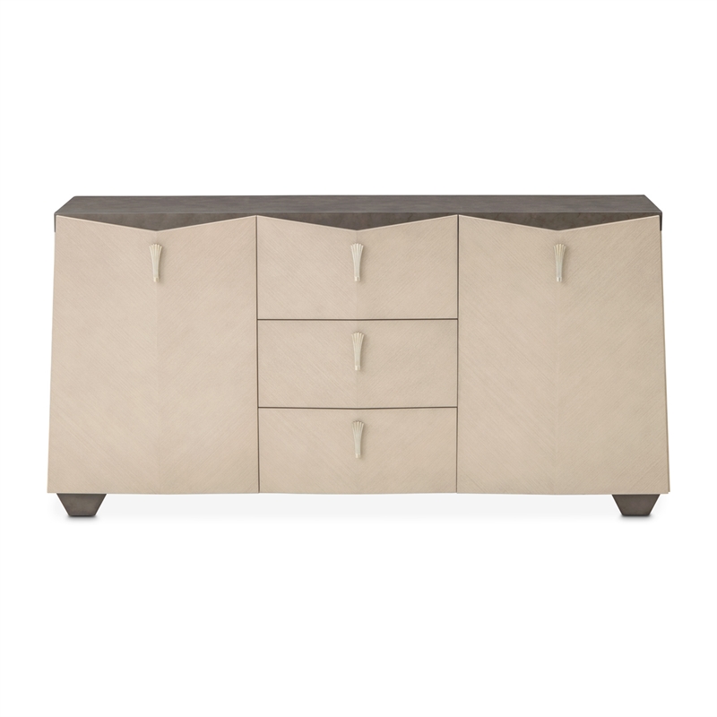 Fantosini Sideboard with Wall Mirror - Silver Mist