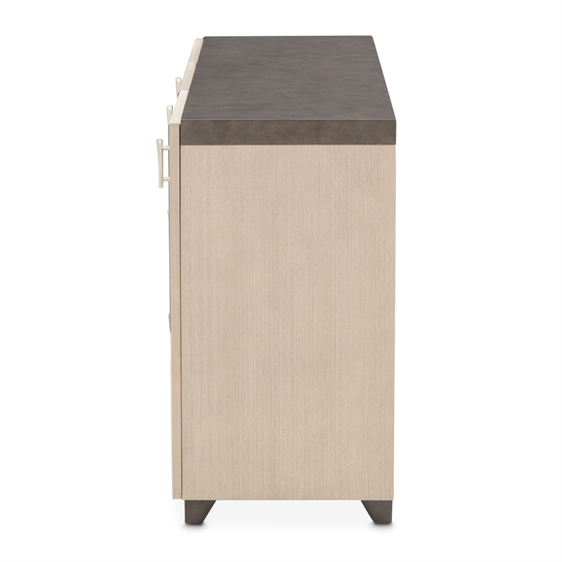 Fantosini Sideboard with Wall Mirror - Silver Mist