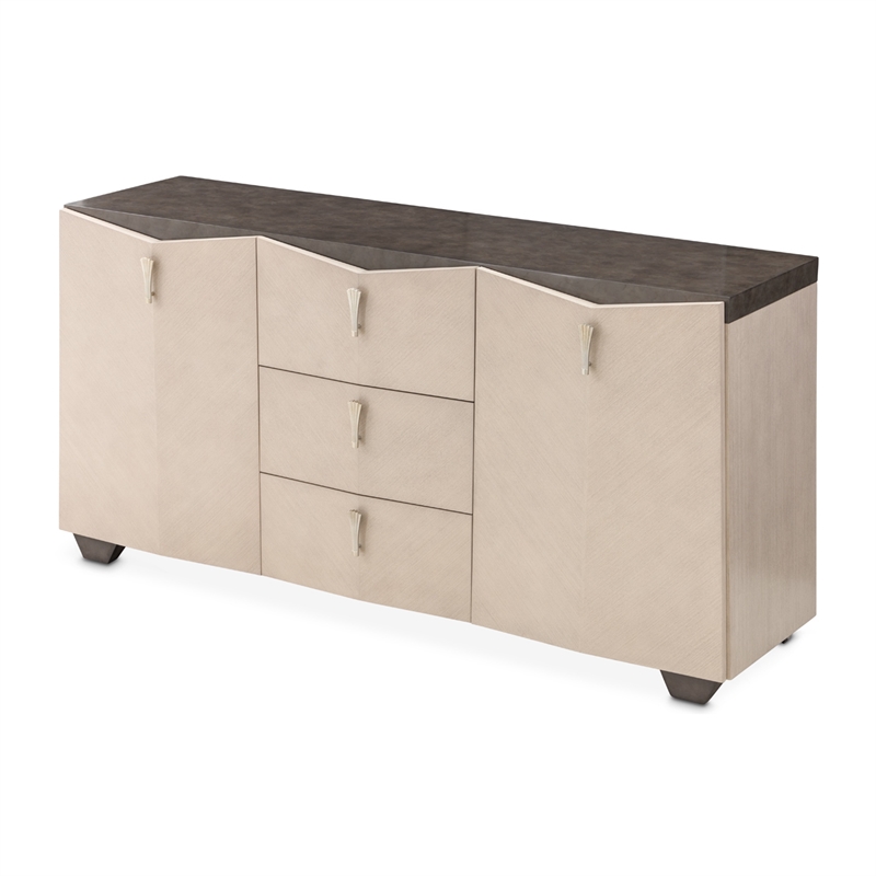 Fantosini Sideboard with Wall Mirror - Silver Mist