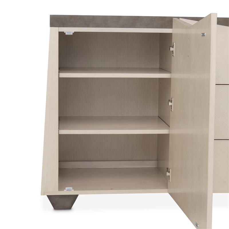 Fantosini Sideboard with Wall Mirror - Silver Mist