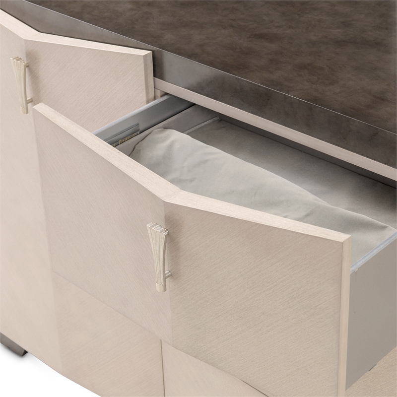 Fantosini Sideboard with Wall Mirror - Silver Mist