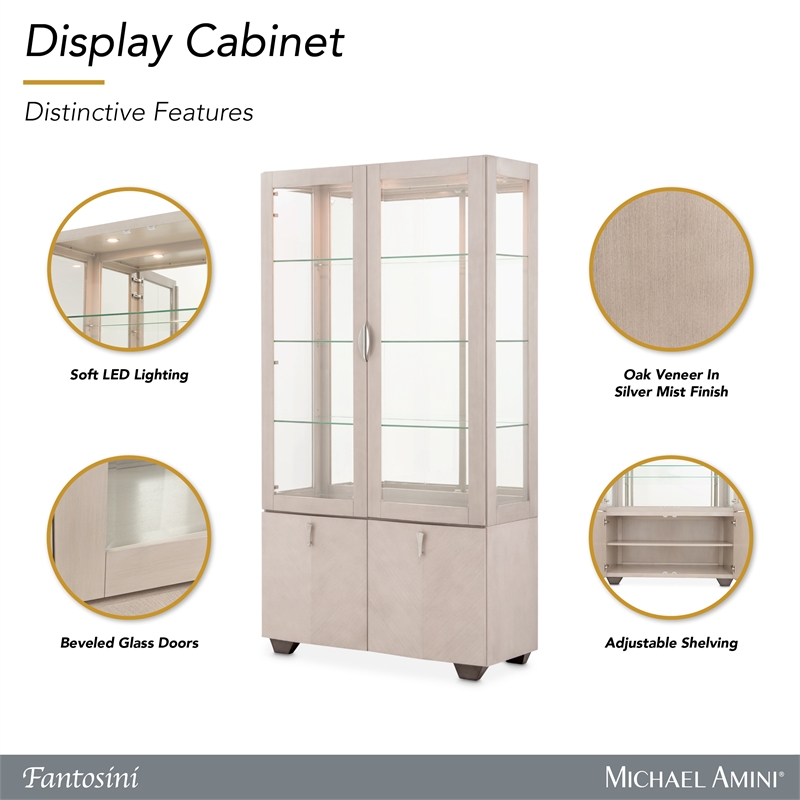 Fantosini Display Cabinet - Silver Mist