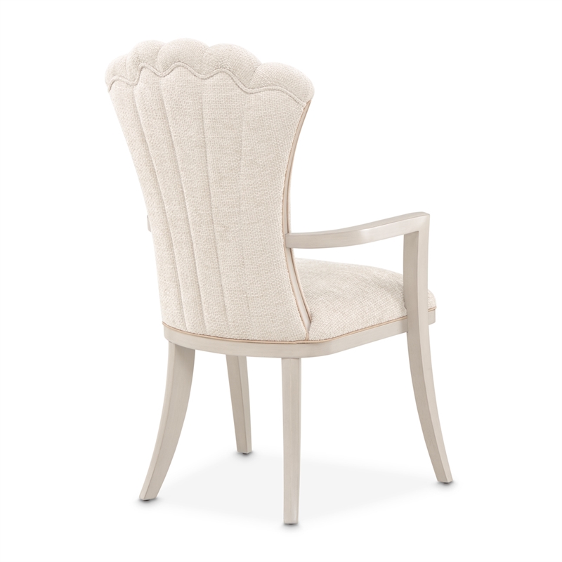 Fantosini Chenille Dining Arm Chair - Set of 2 - Cappuccino/Silver Mist