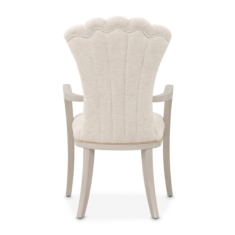 Fantosini Chenille Dining Arm Chair - Set of 2 - Cappuccino/Silver Mist