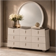 Fantosini Dresser with Round Mirror - Silver Mist