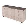Fantosini Dresser with Round Mirror - Silver Mist