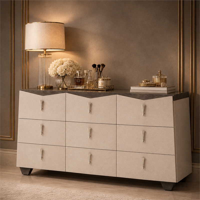 Fantosini 9-Drawer Dresser - Silver Mist