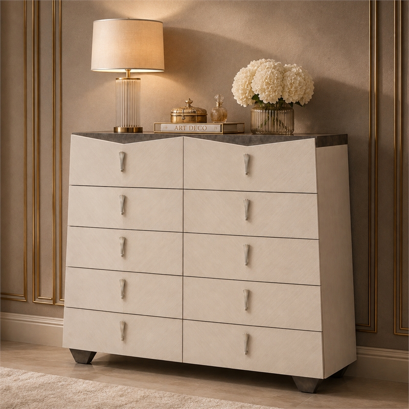 Fantosini 10-Drawer Mule Chest - Silver Mist