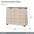 Fantosini 10-Drawer Mule Chest - Silver Mist