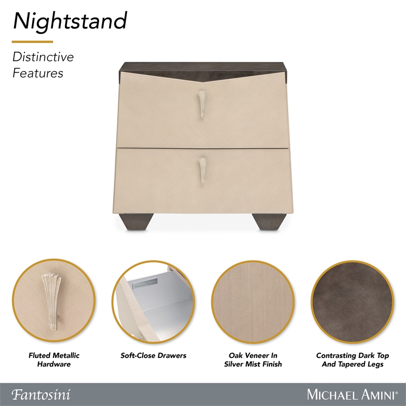 Fantosini Nightstand - Silver Mist
