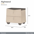 Fantosini Nightstand - Silver Mist