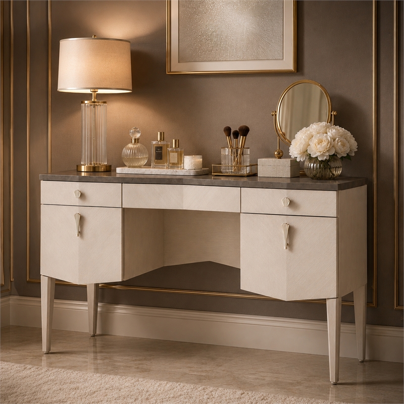 Fantosini Vanity Desk - Silver Mist