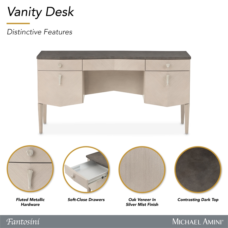 Fantosini Vanity Desk - Silver Mist