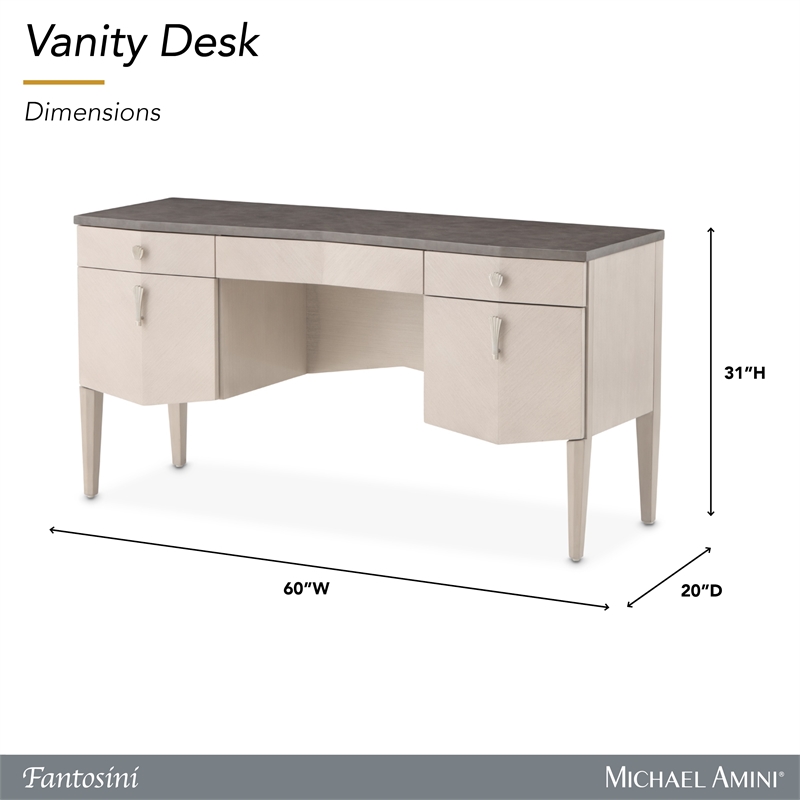 Fantosini Vanity Desk - Silver Mist