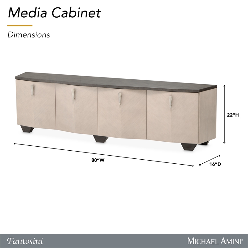 Fantosini Media Cabinet - Silver Mist
