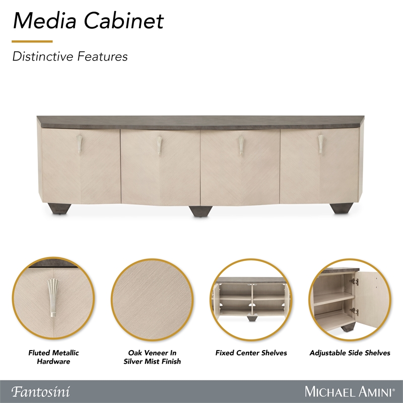 Fantosini Media Cabinet - Silver Mist