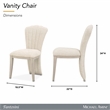 Fantosini Chenille Vanity Chair - Cappuccino/Silver Mist