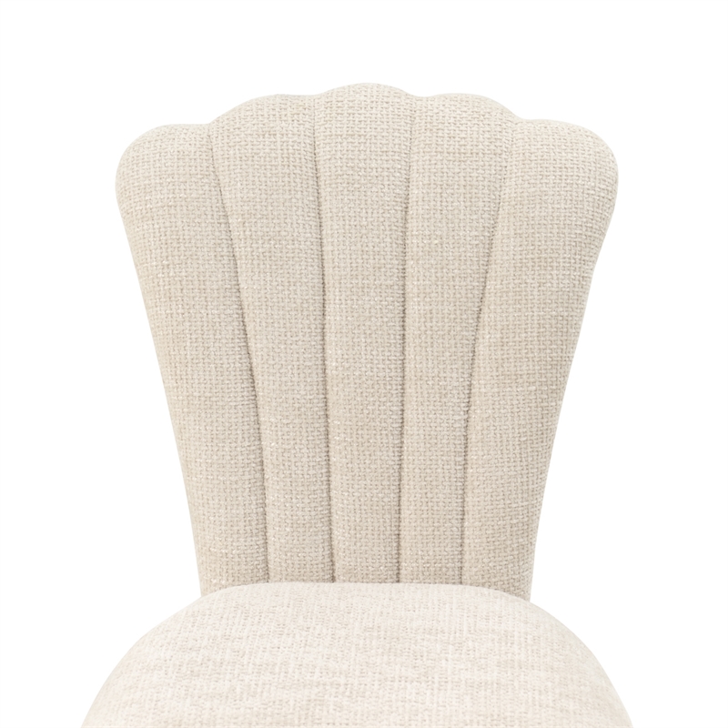 Fantosini Chenille Vanity Chair - Cappuccino/Silver Mist