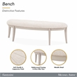 Fantosini Chenille Accent Bench - Cappuccino/Silver Mist