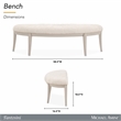 Fantosini Chenille Accent Bench - Cappuccino/Silver Mist