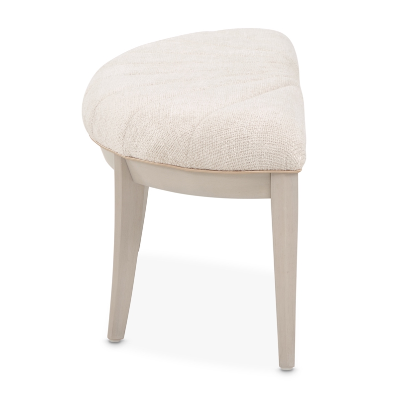 Fantosini Chenille Accent Bench - Cappuccino/Silver Mist