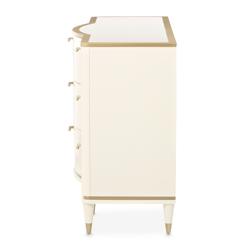 La Terrazza 9-Drawer Dresser with Mirror - Creamy Pearl