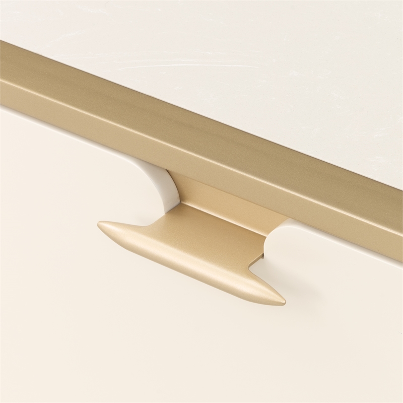 Michael Amini La Terrazza Sideboard with Mirror in Creamy Pearl