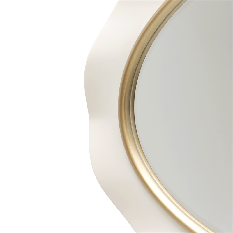 Michael Amini La Terrazza Sideboard with Mirror in Creamy Pearl
