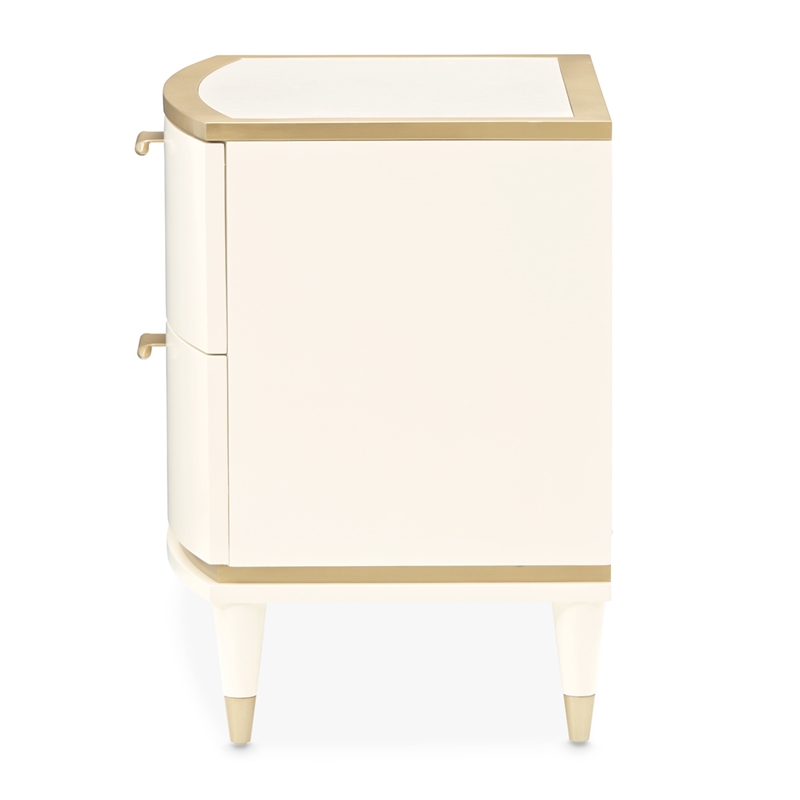 Michael Amini La Terrazza 2-Drawer Nightstand in Creamy Pearl