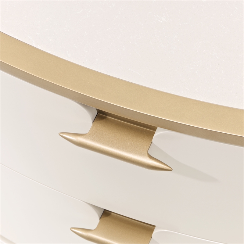Michael Amini La Terrazza 2-Drawer Nightstand in Creamy Pearl