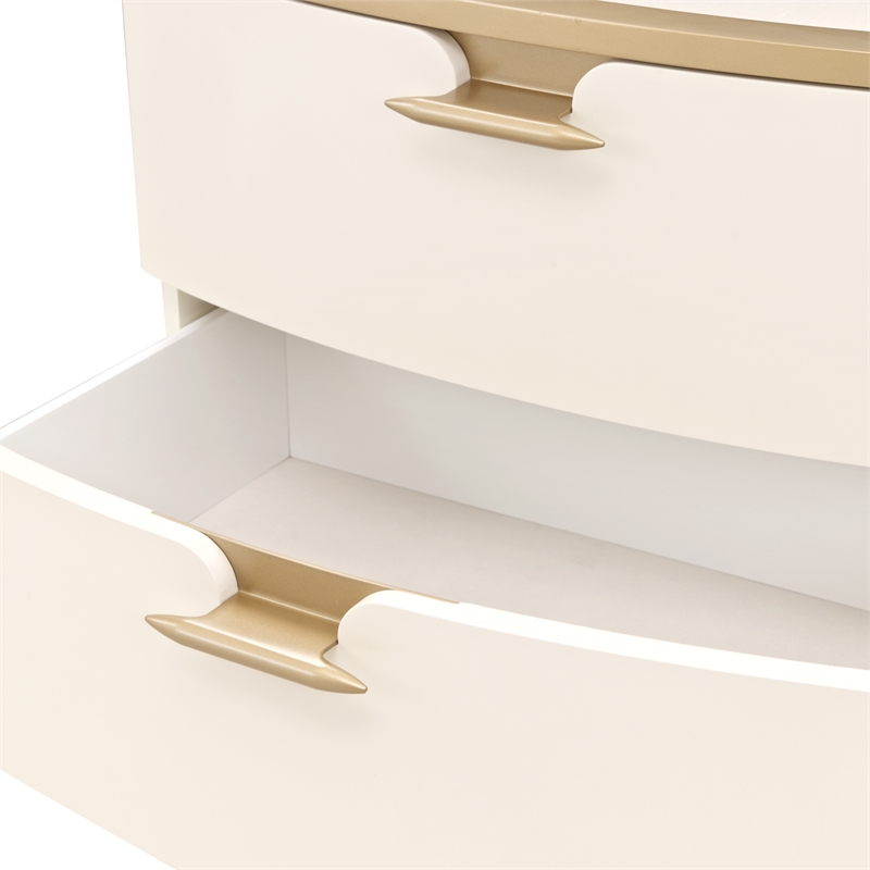 Michael Amini La Terrazza 2-Drawer Nightstand in Creamy Pearl